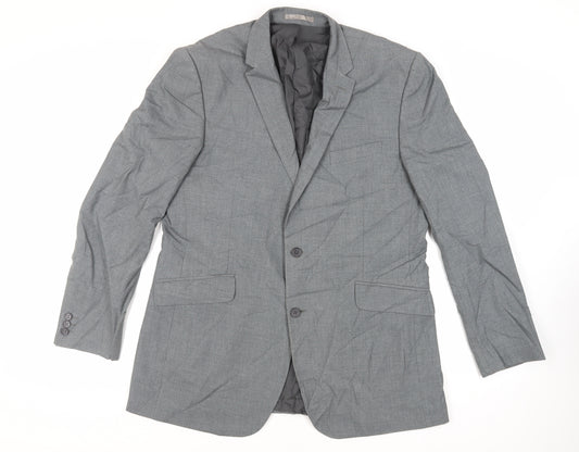 Occasions Mens Grey Polyester Jacket Suit Jacket Size 44 Regular