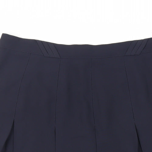 Epic Womens Blue Polyester Pleated Skirt Size 16 Zip - Sheer