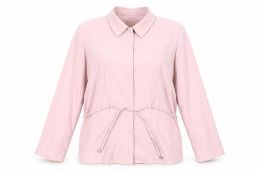 Front view of Ellie Louise women’s pink jacket, size UK 20, zip