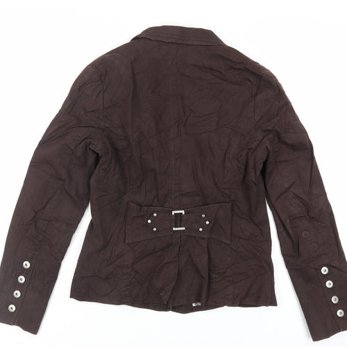 John Richmond Womens Brown Jacket Size 12 Button