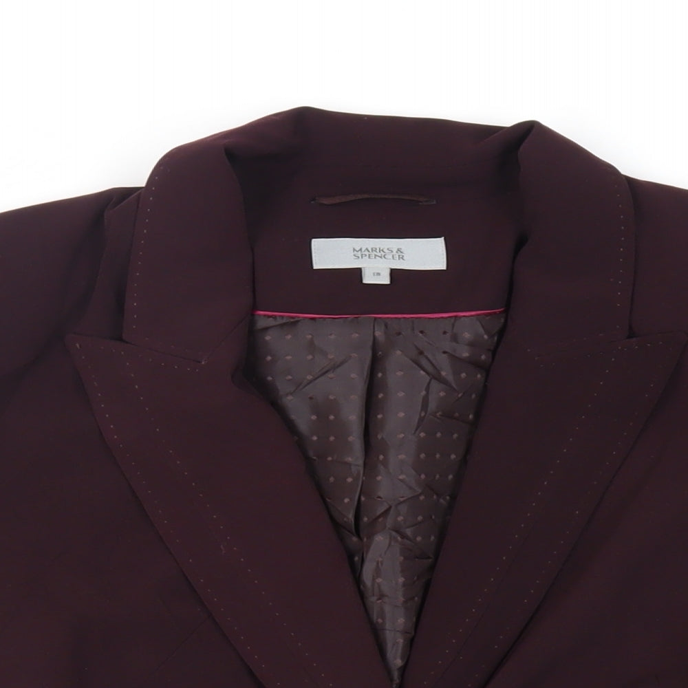Marks and Spencer Womens Purple Jacket Blazer Size 18 Button