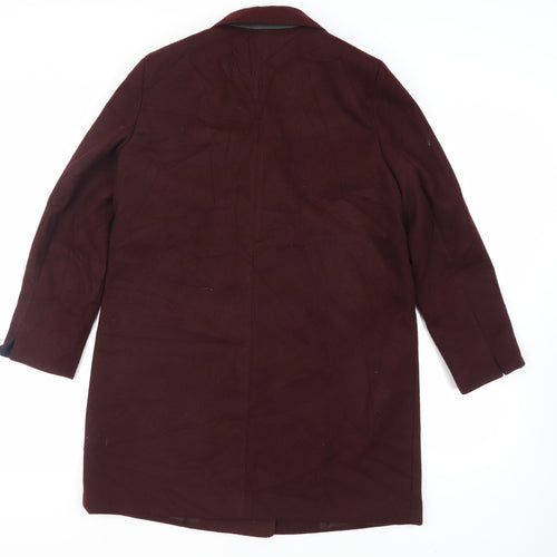 Topshop Womens Purple Overcoat Coat Size 12 Snap