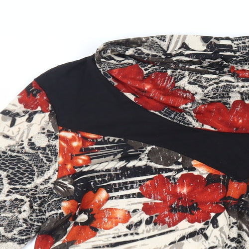 Saloos Womens Multicoloured Floral Polyester Tunic Blouse Size XL Roll Neck - Asymmetric