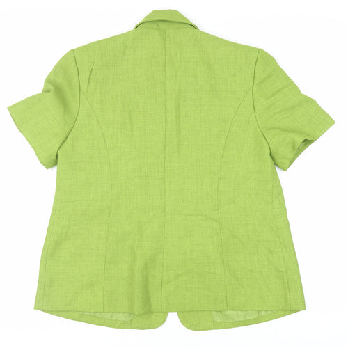 ELVI Womens Green Jacket Blazer Size 18 Button