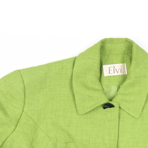 ELVI Womens Green Jacket Blazer Size 18 Button