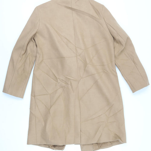 Marks and Spencer Womens Beige Overcoat Coat Size 12 Snap