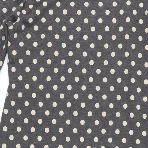 Dorothy Perkins Womens Grey Polka Dot Polyester Shift Size 10 Boat Neck Pullover