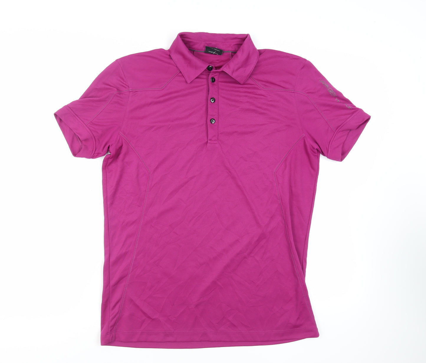 Galvin Green Mens Purple Polyester Polo Size L Collared Button