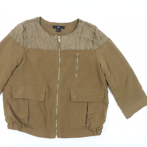 H&M Womens Brown Jacket Size 10 Zip