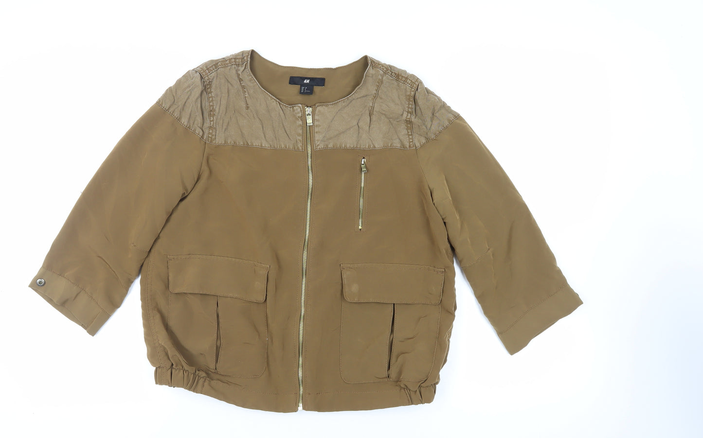 H&M Womens Brown Jacket Size 10 Zip