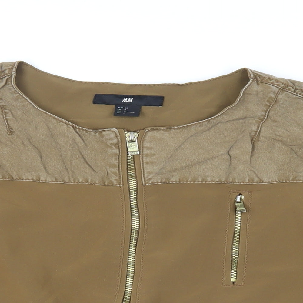H&M Womens Brown Jacket Size 10 Zip