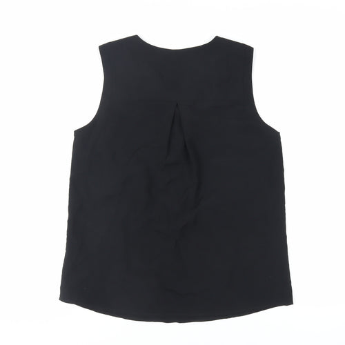 Marks and Spencer Womens Black Polyester Basic Tank Size 10 V-Neck