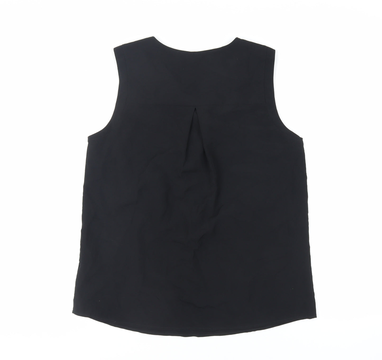 Marks and Spencer Womens Black Polyester Basic Tank Size 10 V-Neck