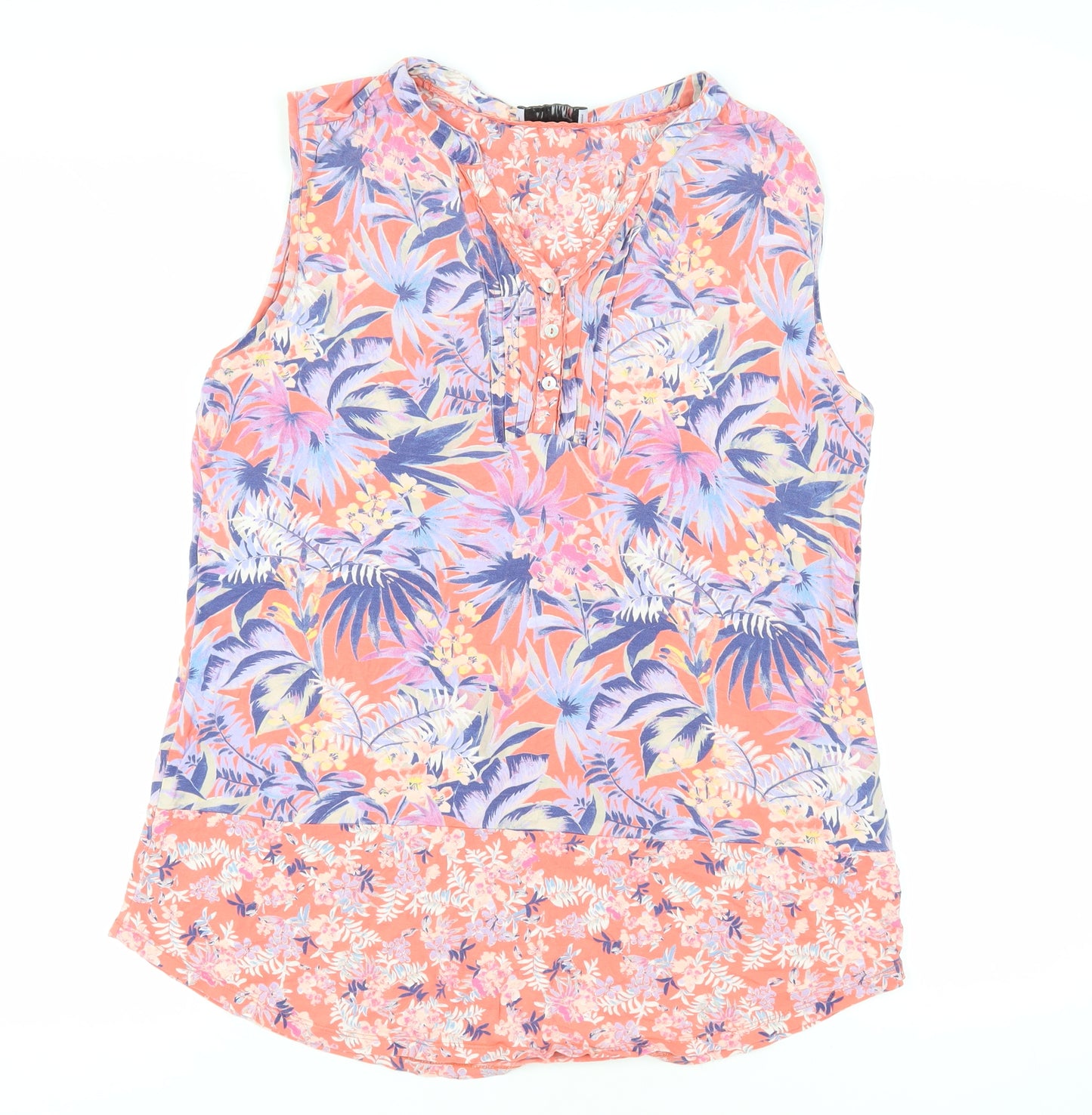 Per Una Womens Multicoloured Floral Viscose Tunic Blouse Size 14 V-Neck