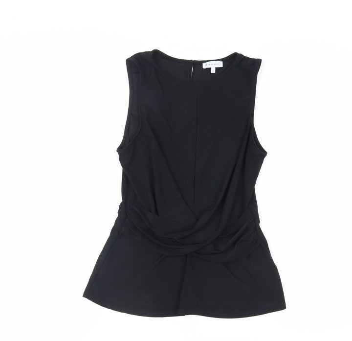 Warehouse Womens Black Polyester Basic Tank Size 10 Boat Neck