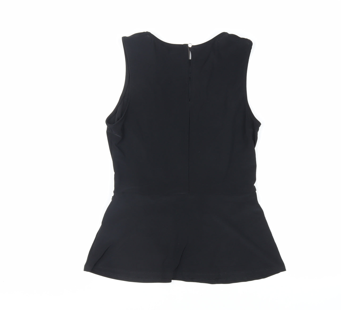 Warehouse Womens Black Polyester Basic Tank Size 10 Boat Neck