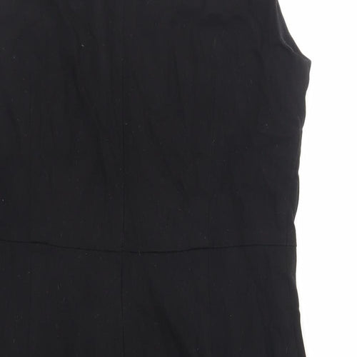 NEXT Womens Black Polyester Pencil Dress Size 12 Boat Neck Zip - Lined