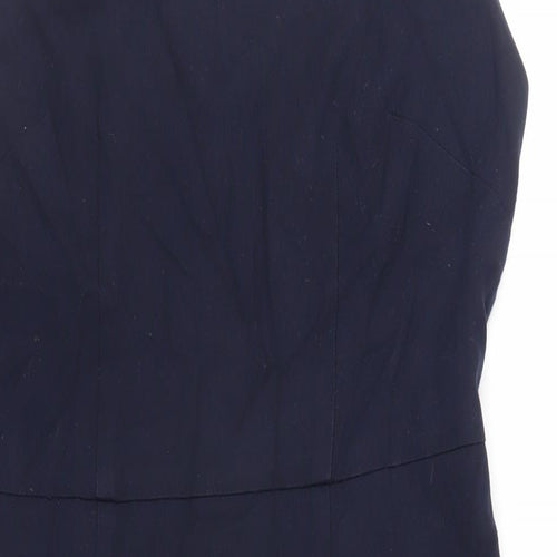 NEXT Womens Blue Polyester Pencil Dress Size 12 Boat Neck Zip