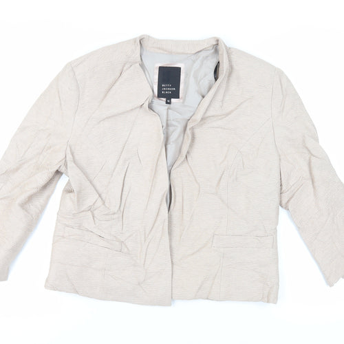 Betty Jackson Womens Beige Jacket Blazer Size 16 - Open