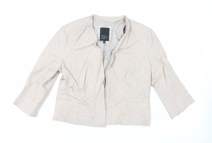 Betty Jackson Womens Beige Jacket Blazer Size 16 - Open