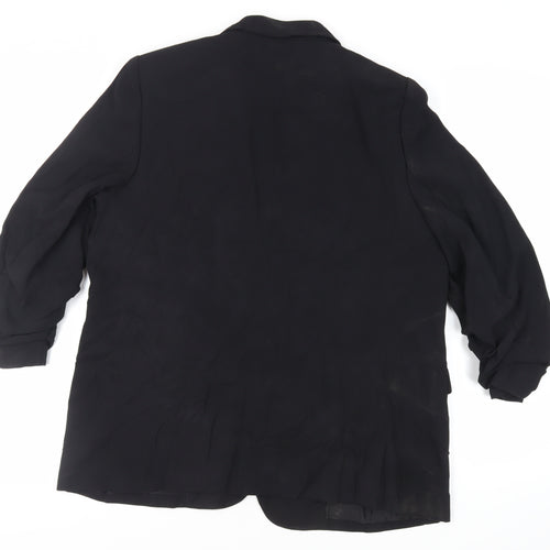 Marks and Spencer Womens Black Jacket Blazer Size 18 - Open Ruched Sleeve