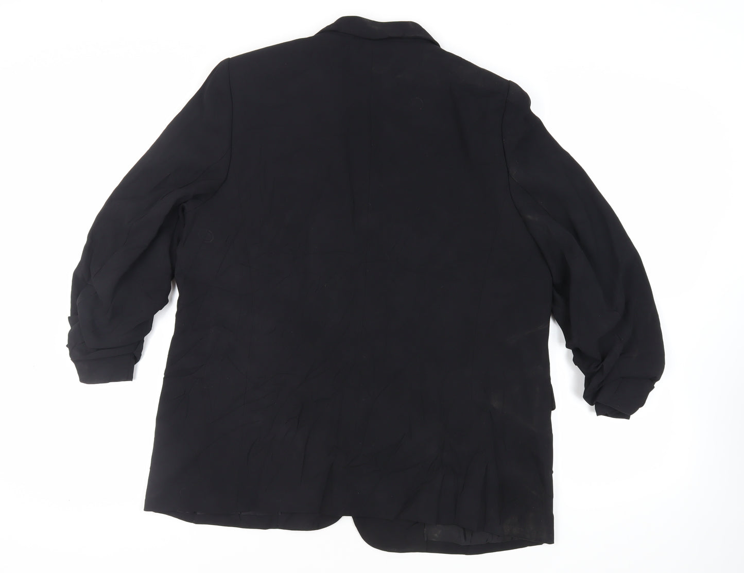 Marks and Spencer Womens Black Jacket Blazer Size 18 - Open Ruched Sleeve