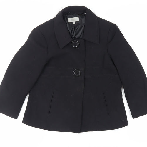 Marks and Spencer Womens Black Jacket Blazer Size 12 Button