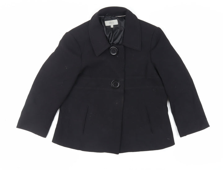 Marks and Spencer Womens Black Jacket Blazer Size 12 Button