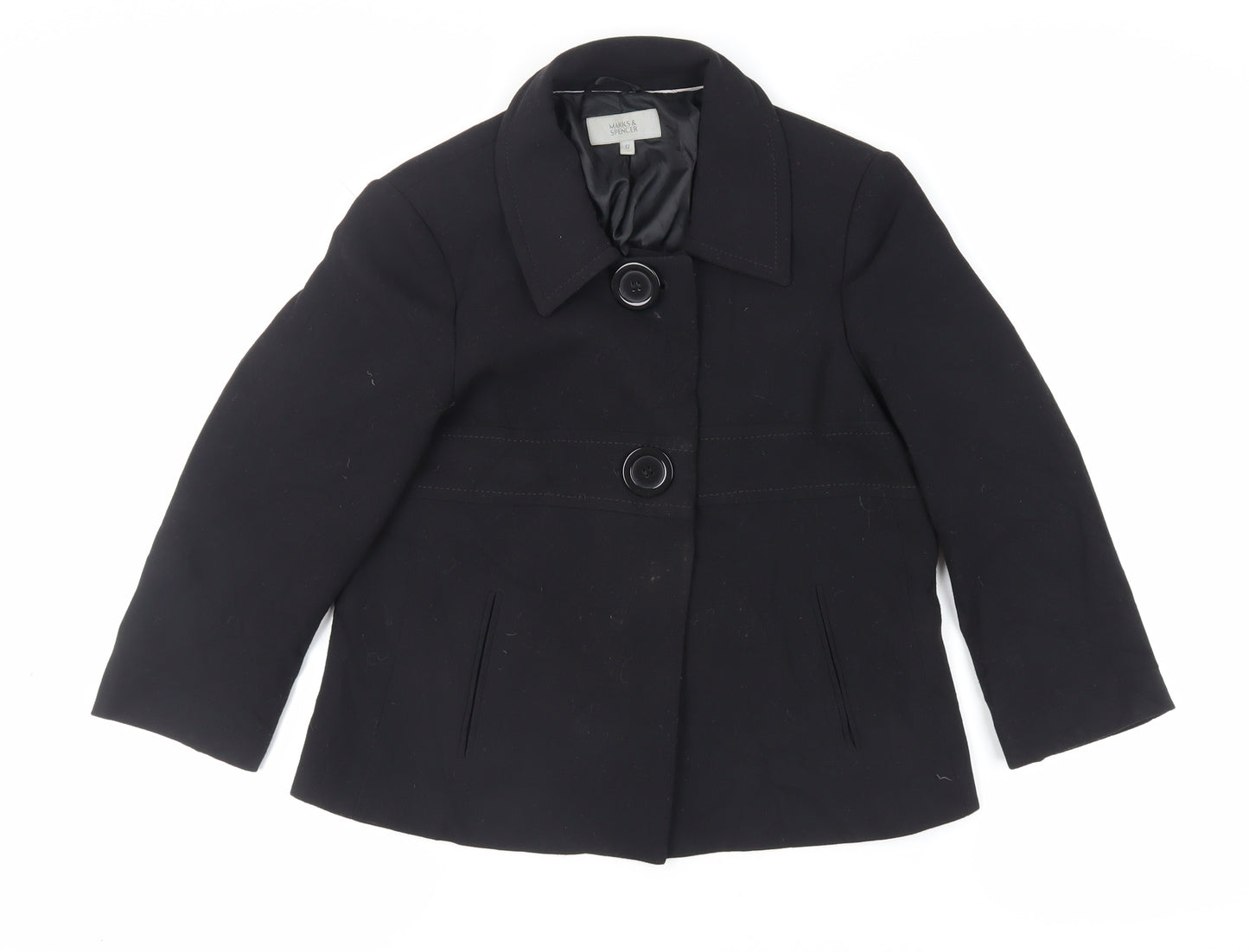 Marks and Spencer Womens Black Jacket Blazer Size 12 Button
