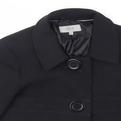 Marks and Spencer Womens Black Jacket Blazer Size 12 Button