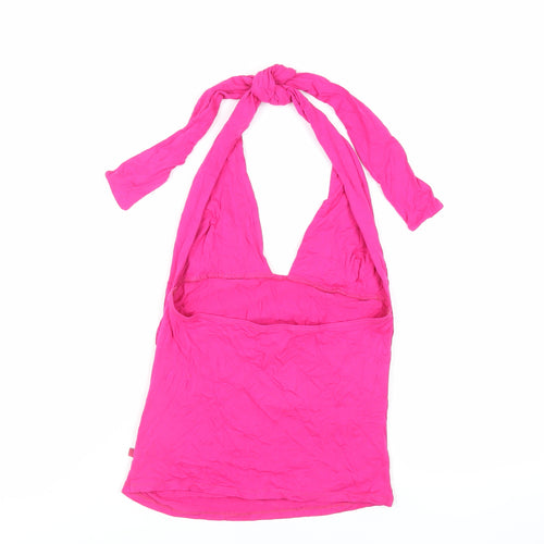 Morgan de Toi Womens Pink Viscose Basic Tank Size S Halter - Backless