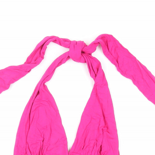 Morgan de Toi Womens Pink Viscose Basic Tank Size S Halter - Backless