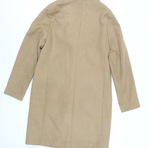 New Look Womens Beige Overcoat Coat Size 10 Button