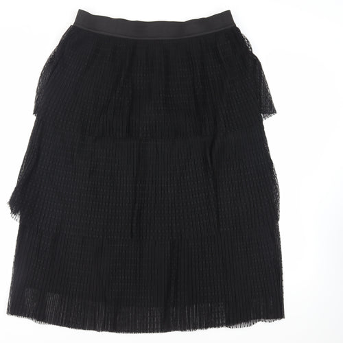 Autograph Womens Black Polyester A-Line Skirt Size 16 - Layered