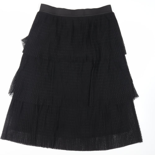 Autograph Womens Black Polyester A-Line Skirt Size 16 - Layered