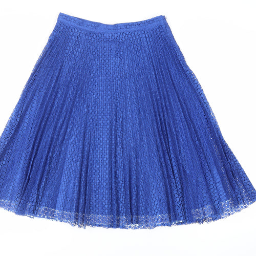 Per Una Womens Blue Polyester Flare Skirt Size 10 Zip - Lined