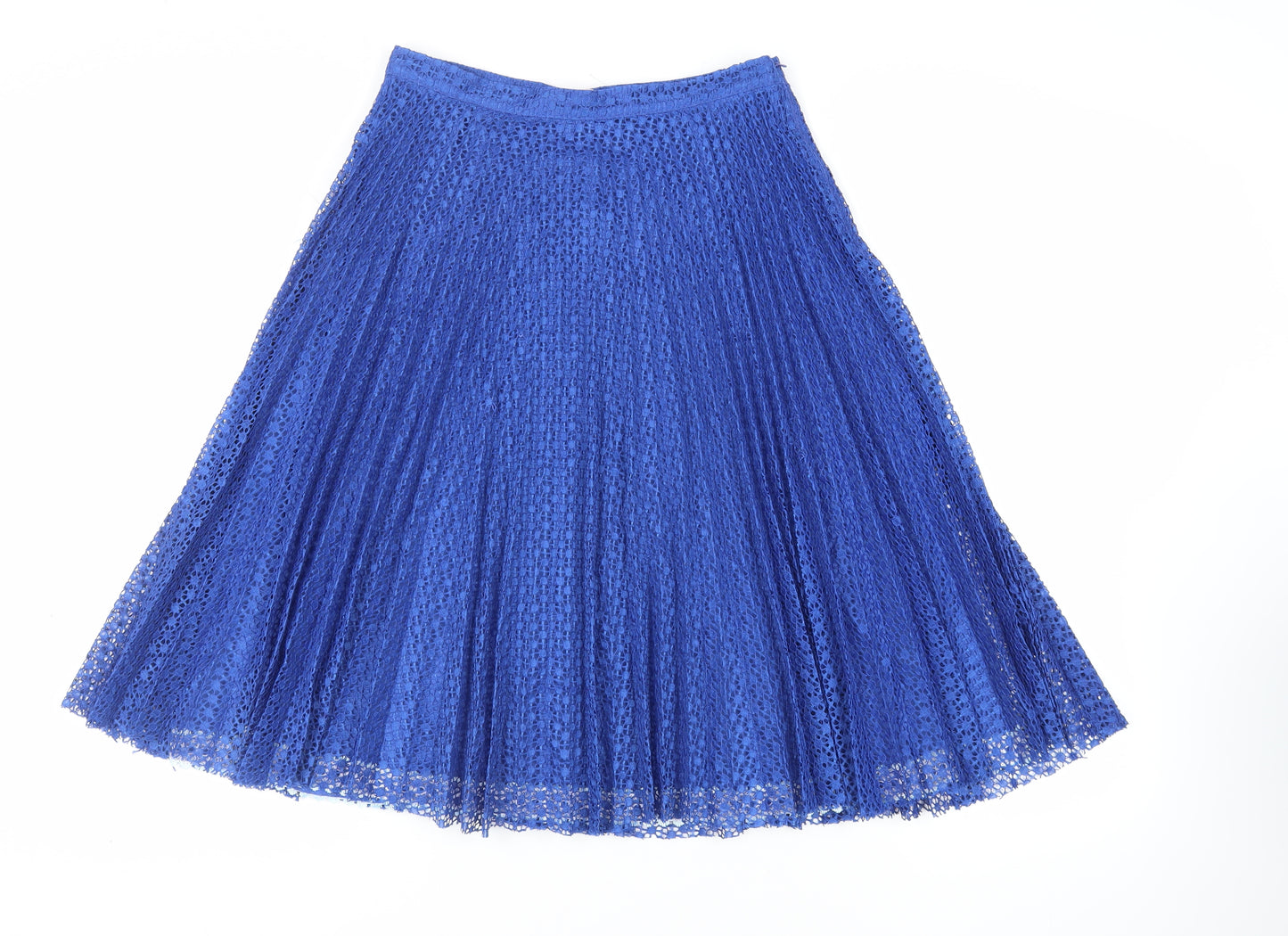 Per Una Womens Blue Polyester Flare Skirt Size 10 Zip - Lined