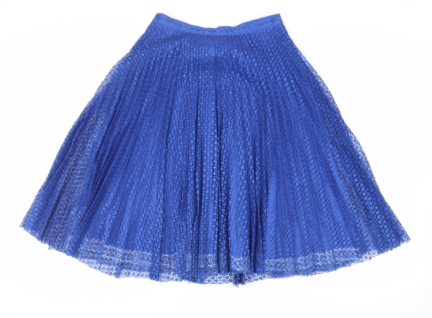 Per Una Womens Blue Polyester Flare Skirt Size 10 Zip - Lined