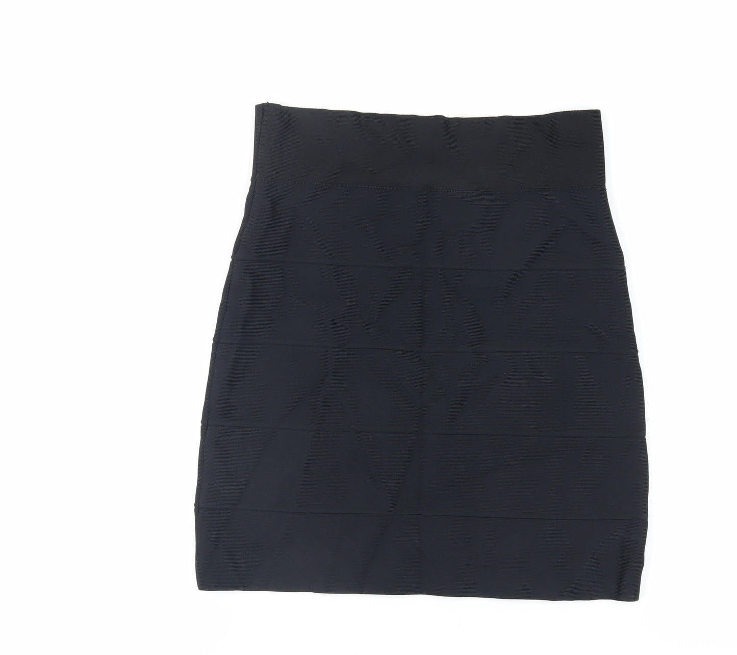 BCBGMAXAZRIA Womens Black Viscose Bandage Skirt Size L - Elasticated Waist