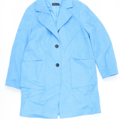 Marks and Spencer Womens Blue Overcoat Coat Size 12 Button