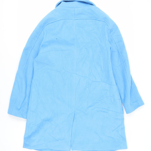 Marks and Spencer Womens Blue Overcoat Coat Size 12 Button