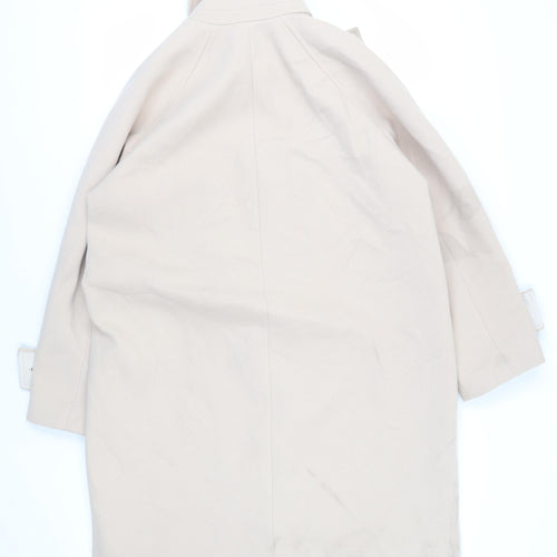 Marks and Spencer Womens Beige Overcoat Coat Size M Button
