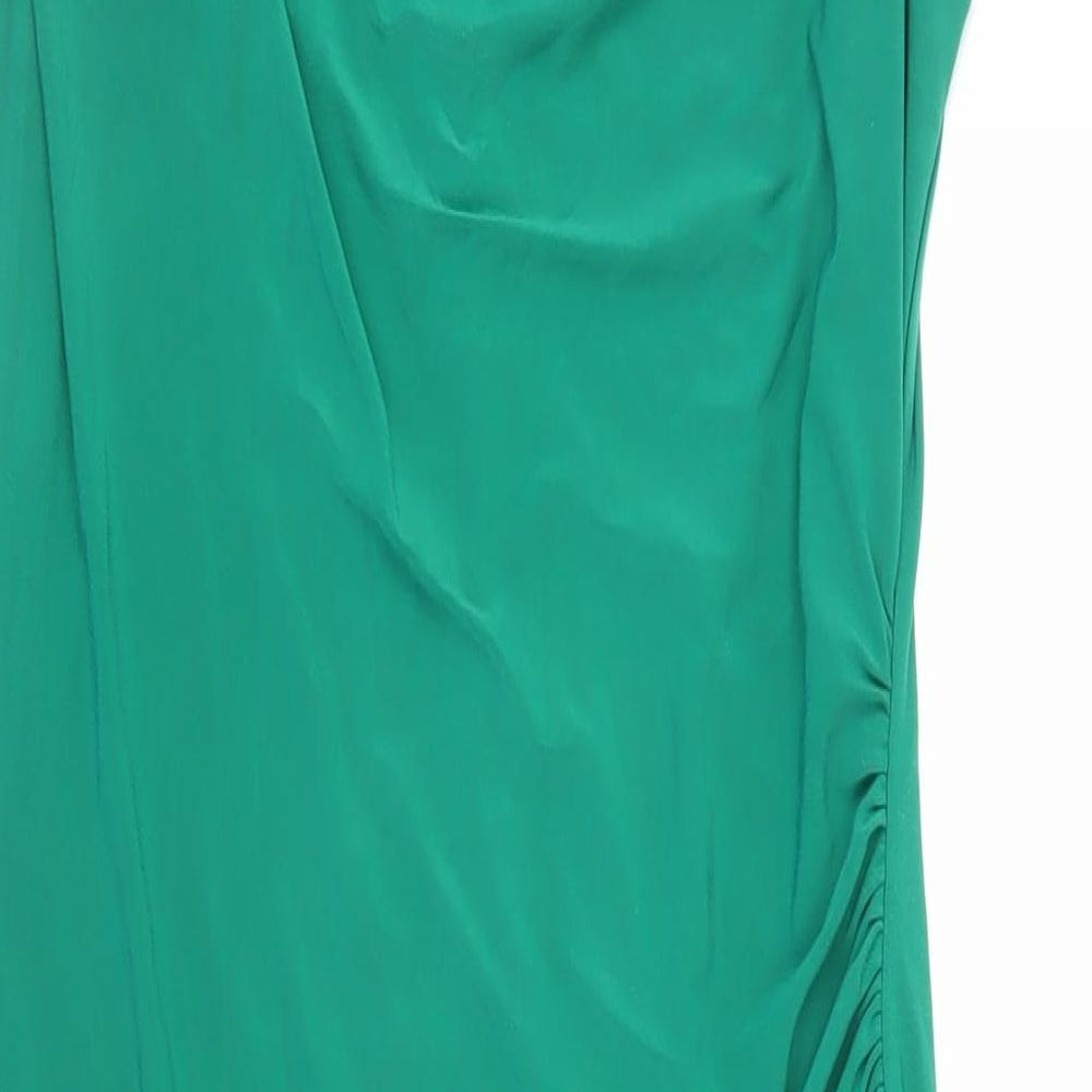 Scarlett Womens Green Polyester Pencil Dress Size 10 Cowl Neck Pullover - Ruched