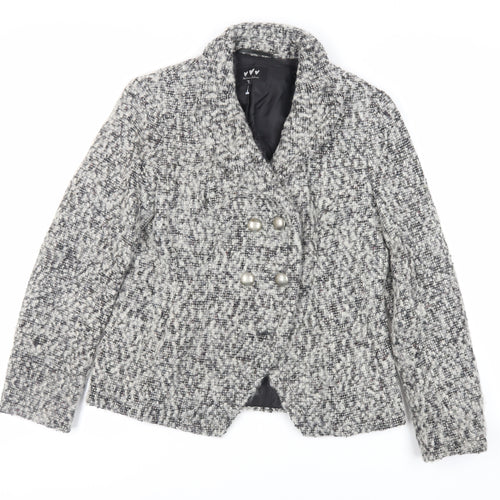 Per Una Womens Grey Jacket Blazer Size 10 Button