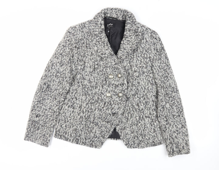 Per Una Womens Grey Jacket Blazer Size 10 Button