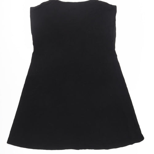 Masai Womens Black Viscose A-Line Size M Boat Neck Pullover