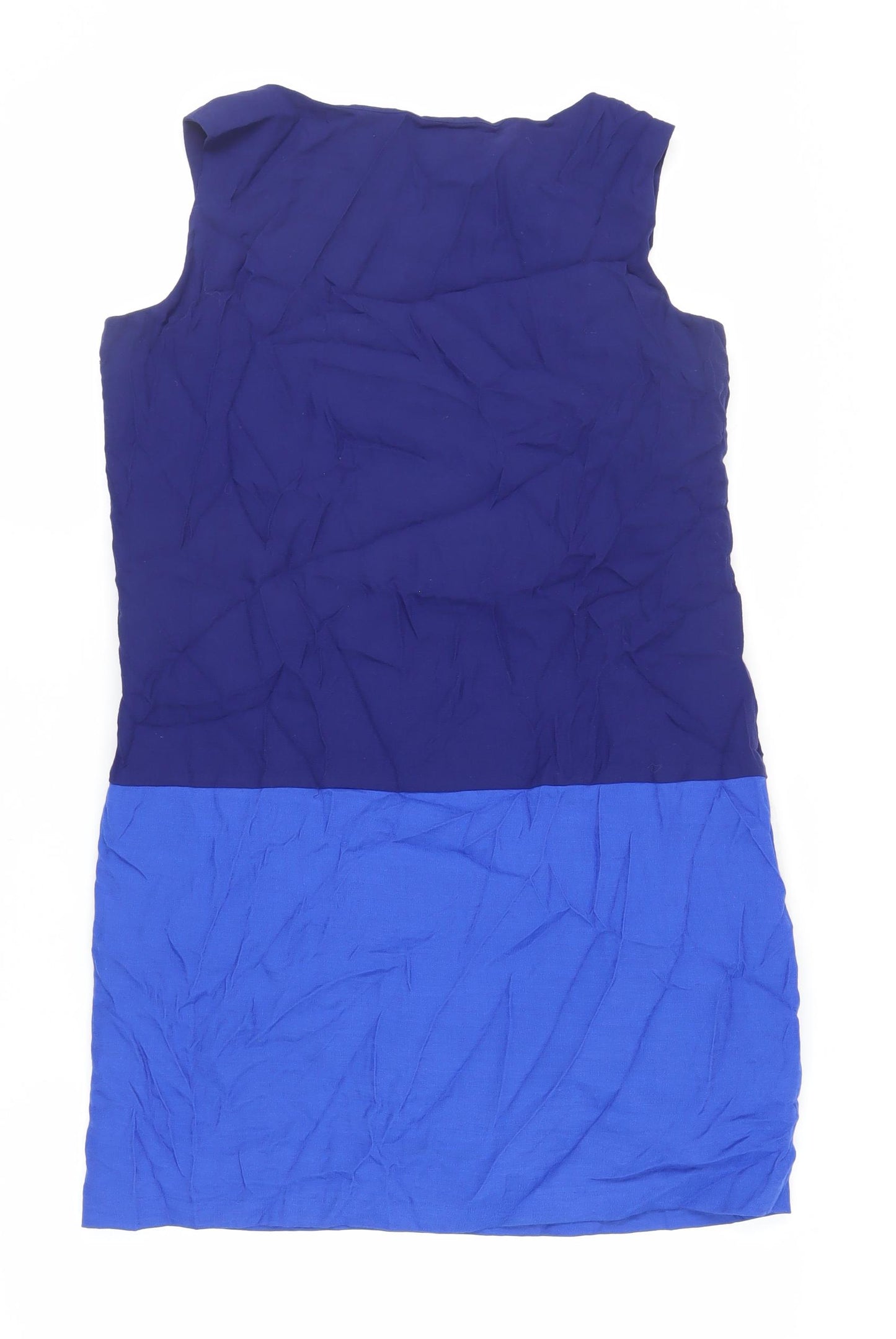 Esprit Womens Blue Colourblock Viscose Shift Size 24 V-Neck Zip