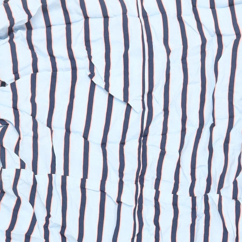Topshop Womens Blue Striped Viscose Shirt Dress Size 10 Collared