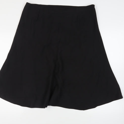 Artigiano Womens Black Polyester Flare Skirt Size 20 Zip