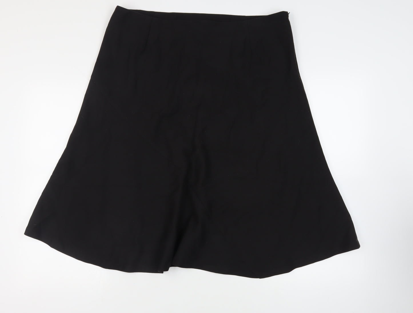 Artigiano Womens Black Polyester Flare Skirt Size 20 Zip